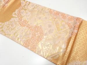 道長取りに花鳥模様織り出し　袋帯
